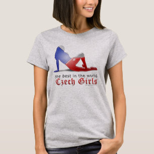 Silhouette der Tschechischen Girl T-Shirt