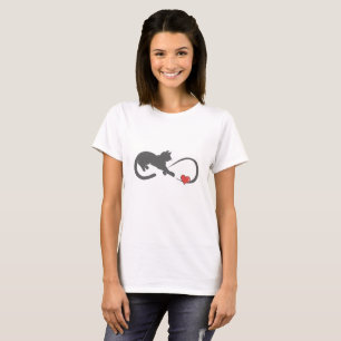 Silhouette der unendlichen Herzkratze - Rückenfar T-Shirt