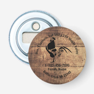Silhouette der verlorenen Rooster-Zuhause-Adresse Flaschenöffner