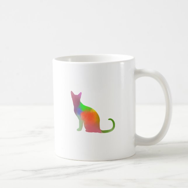 Silhouette der Wasserfarbe Kaffeetasse (Rechts)