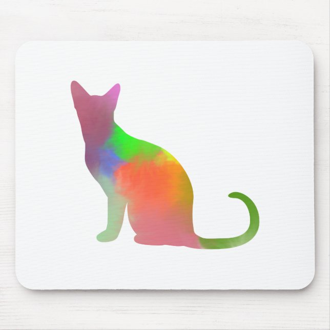 Silhouette der Wasserfarbe Mousepad (Vorne)