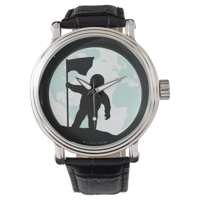 Silhouette des Astronauten Armbanduhr (Vorderseite)