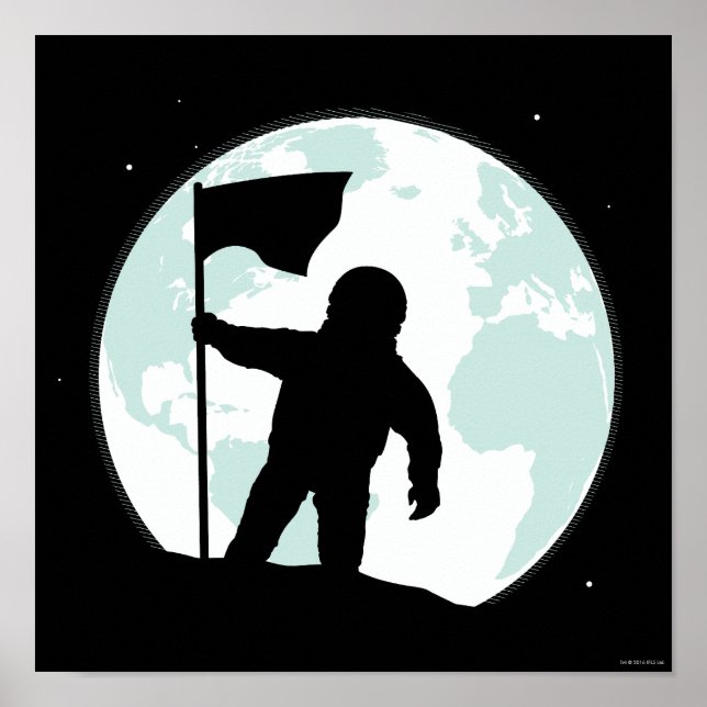 Silhouette des Astronauten Poster (Vorne)