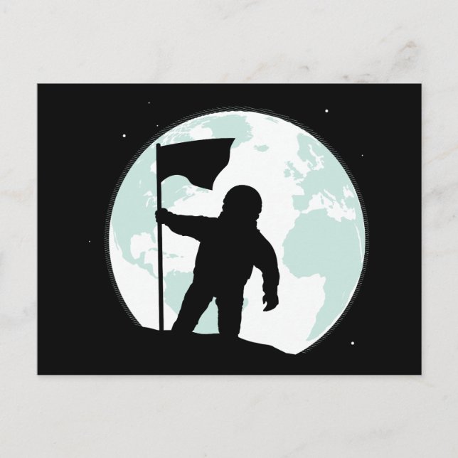 Silhouette des Astronauten Postkarte (Vorderseite)