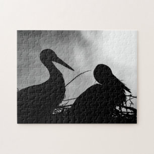 Silhouette des cigognes, puzzle