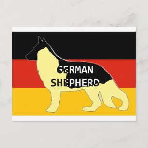 Silhouette des deutschen Hirtennamens auf der Flag Postkarte