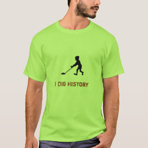 Silhouette des Dig-Historiums von Metalldetektoren T-Shirt