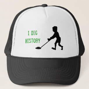 Silhouette des Dig-Historiums von Metalldetektoren Truckerkappe