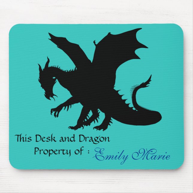 Silhouette des Drachen Mousepad (Vorne)