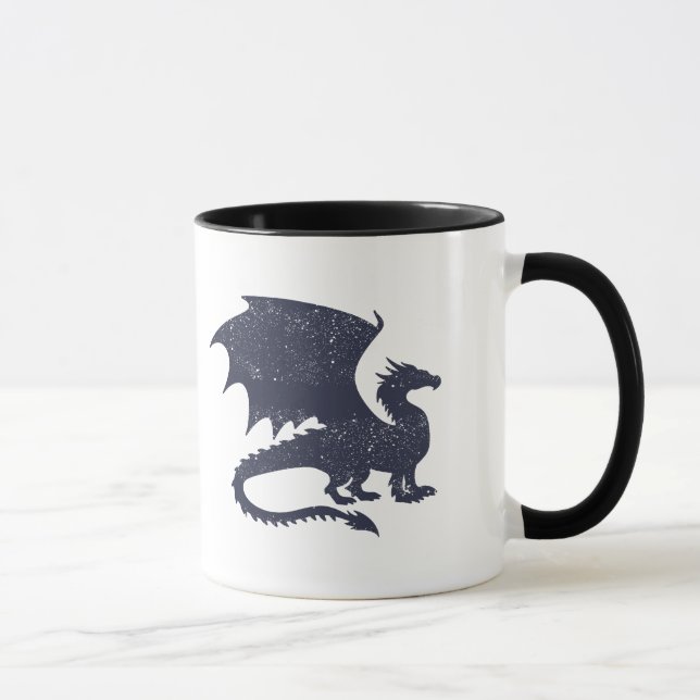 Silhouette des Drachens - Hintergrundfarbe auswähl Tasse (Rechts)