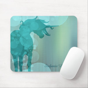 Silhouette des Einhorns (aquamarine, aquamarine Bl Mousepad