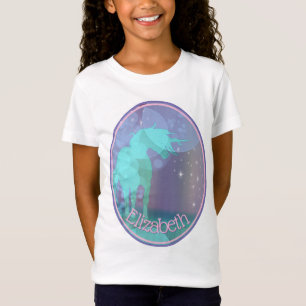 Silhouette des Einhorns (Regenbogenblasen) T-Shirt