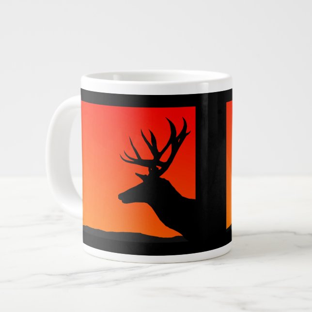 Silhouette des Elchkopfes Jumbo-Tasse (Vorderseite Links)