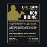 Silhouette des Feuerwehrmanns, Einstellung des Feu Flyer<br><div class="desc">Firefighter-Silhouette, Firefighter Rekrutierung Flyer durch den Business Card Store.</div>