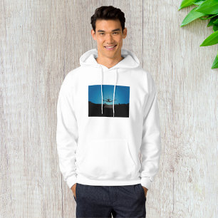 Silhouette des Flugzeugs bei Nacht Hoodie