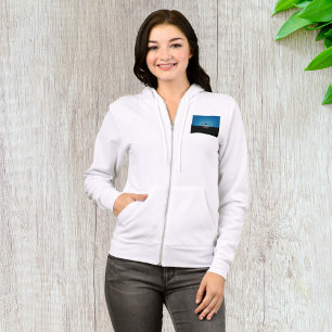 Silhouette des Flugzeugs bei Nacht Hoodie