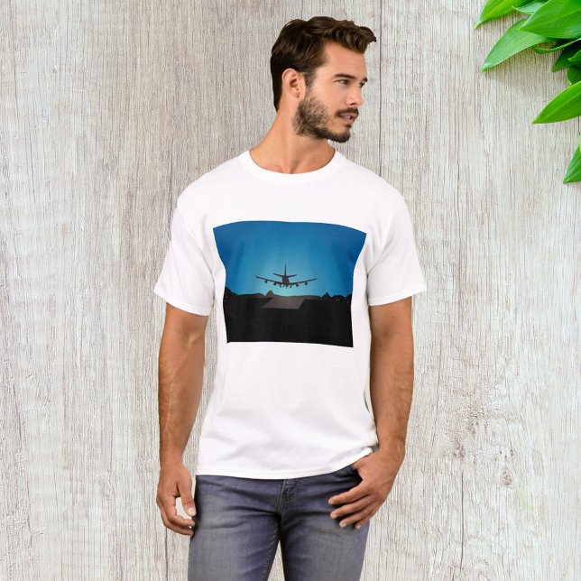 Silhouette des Flugzeugs bei Nacht T-Shirt (Von Creator hochgeladen)