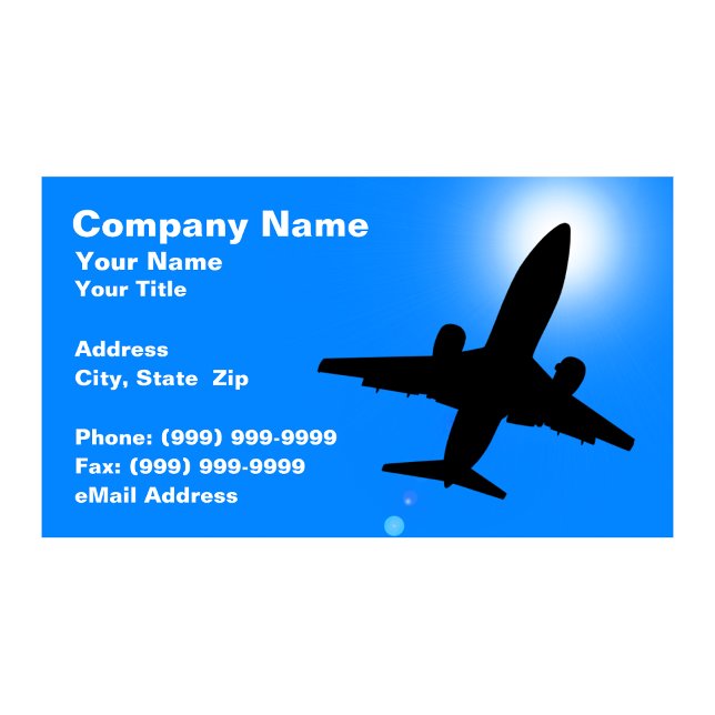 Silhouette des Flugzeugs gegen den blauen Himmel Visitenkarte (Von Creator hochgeladen)