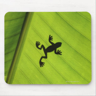Silhouette des Frosches durch Bananenblatt Mousepad