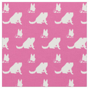 Silhouette des Hirten Hund Pet Pink Stoff