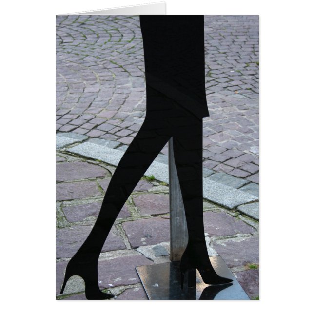 Silhouette des jambes à la carte de voeux du coin (Devant)