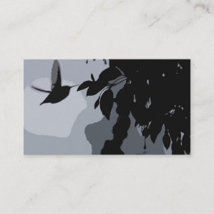 Silhouette des Kolibris u. der Fushia Visitenkarte