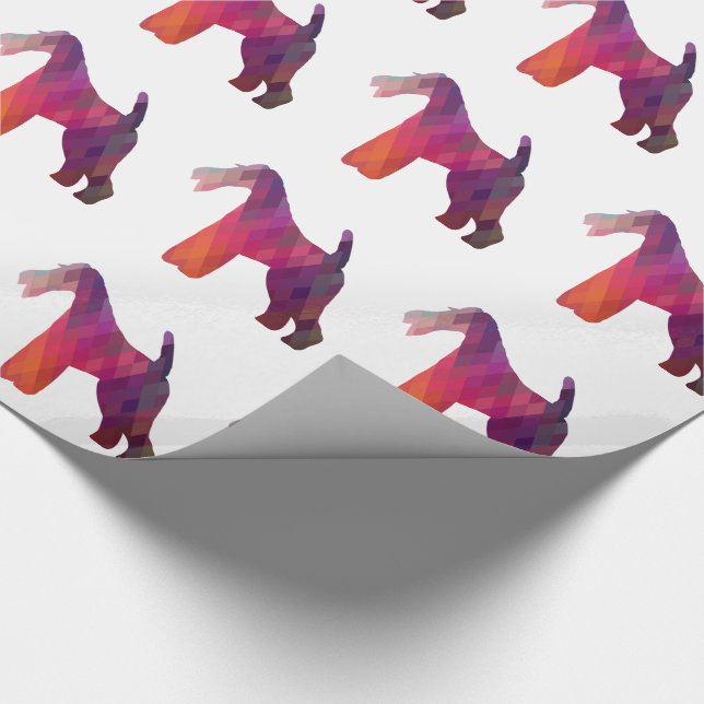 Silhouette des Leiterfox Terrier Geometric Muster Geschenkpapier (Ecke)