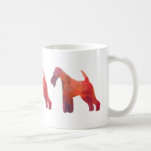 Silhouette des Leiterfox Terrier Geometric Muster Kaffeetasse (Rechts)