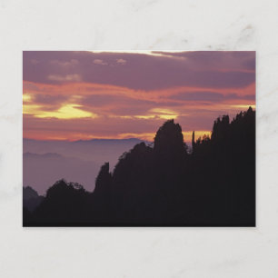 Silhouette des Mt. Huangshan (Gelber Berg) bei Postkarte