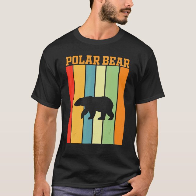 Silhouette des Polarbärens in Retrofarben T-Shirt (Vorderseite)