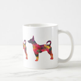 Silhouette des Ratten Terrier-Musters Kaffeetasse