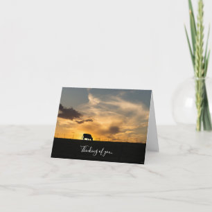 Silhouette des Rinder-Sonnenuntergangs Karte
