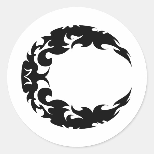 Silhouette des Schwarzen Halbmonds Runder Aufkleber (Vorderseite)