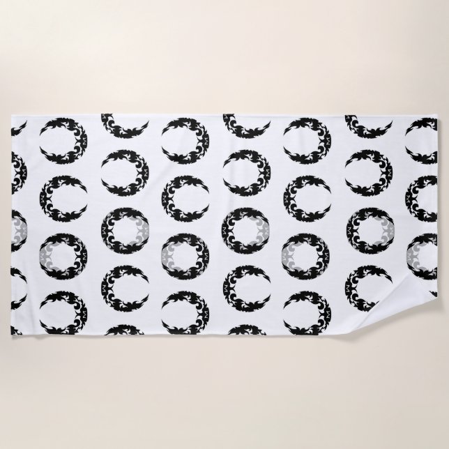 Silhouette des Schwarzen Halbmonds Strandtuch (Vorderseite)