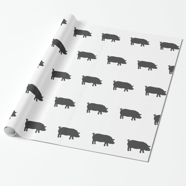 Silhouette des Schweinehaltungsbetriebs - Wählen S Geschenkpapier (Ungerollt)