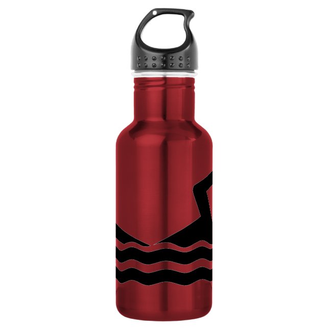 Silhouette des Schwimmers Trinkflasche (Vorderseite)