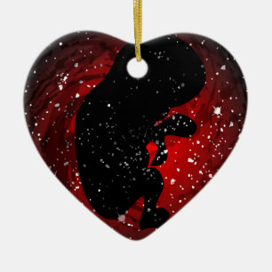 Silhouette des ungeborenen Kindes Keramikornament