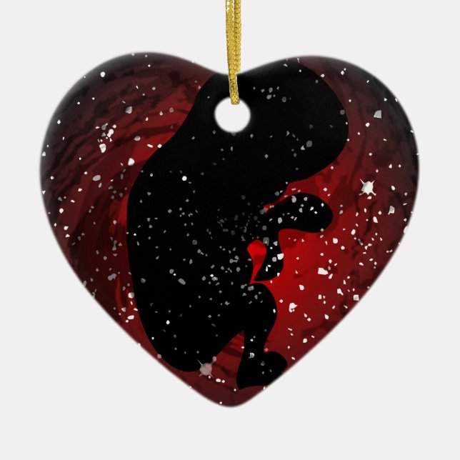 Silhouette des ungeborenen Kindes Keramikornament (Vorne)