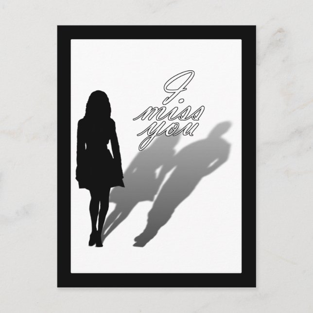 Silhouette des Vermissten Mannes Postkarte (Vorderseite)