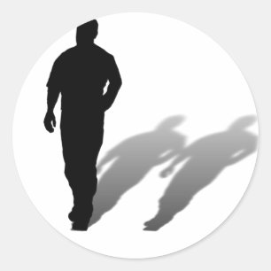 Silhouette des Vermissten Menschen Runder Aufkleber