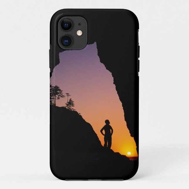 Silhouette des Wanderer, Arkadelle, Case-Mate iPhone Hülle (Rückseite)
