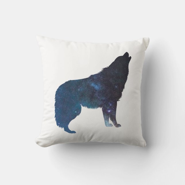 Silhouette des Wolf-Universums - Hintergrundfarbe  Kissen (Vorderseite)