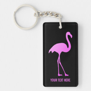 Silhouette d'oiseau flamigo rose sur mesure porte 