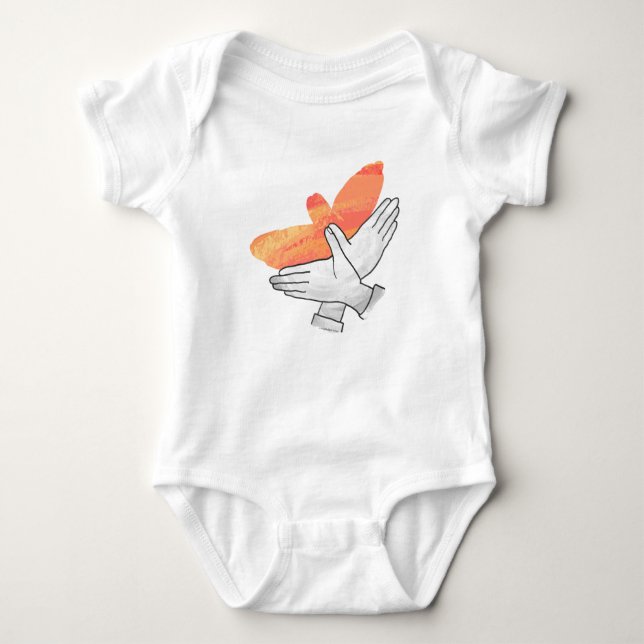 Silhouette Eagle Orange Baby Strampler (Vorderseite)