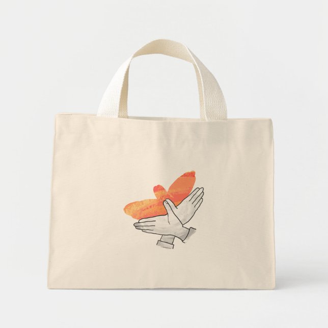 Silhouette Eagle Orange Mini Stoffbeutel (Vorne)
