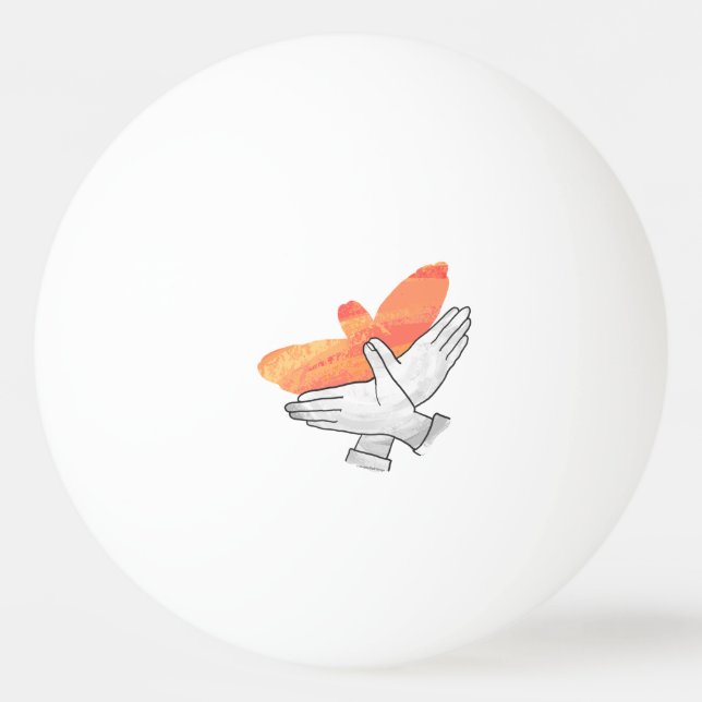 Silhouette Eagle Orange Tischtennisball (Rückseite)