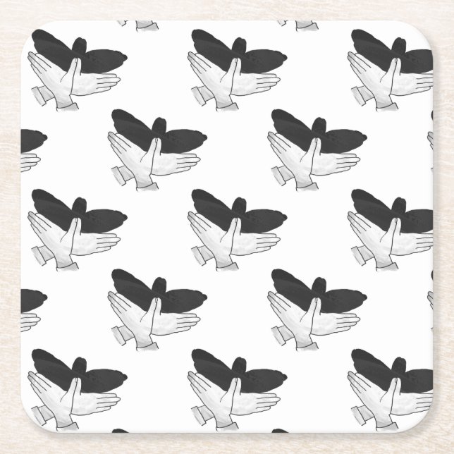 Silhouette Eagle Rechteckiger Pappuntersetzer (Vorderseite)