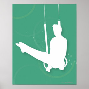 Silhouette einer darstellenden Gymnastik des Poster