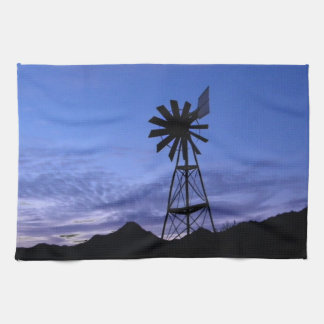 Silhouette einer Windmühle Geschirrtuch