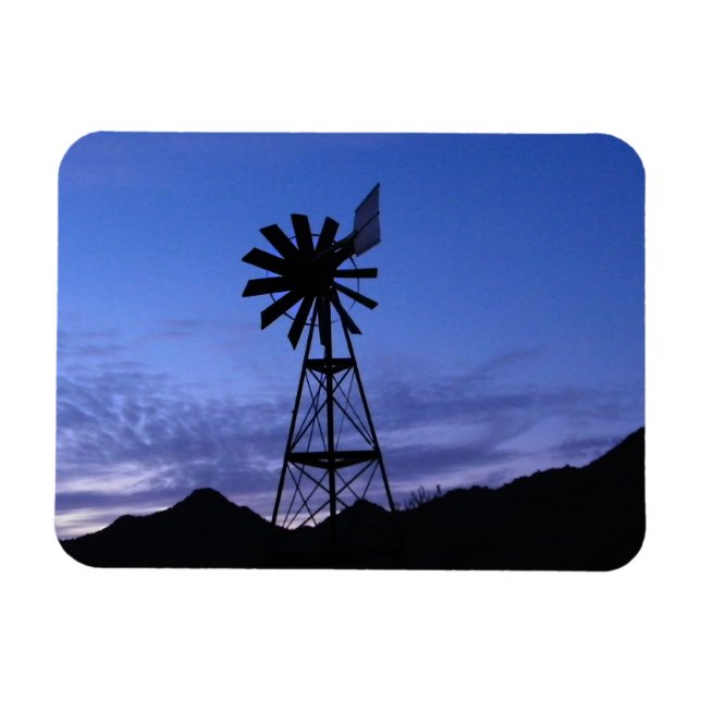 Silhouette einer Windmühle Magnet (Horizontal)
